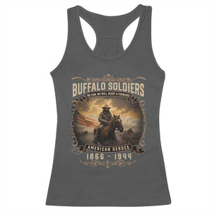 Buffalo Soldiers Racerback Tank Top American Heros Cavalry Black History TS09 Dark Heather Print Your Wear