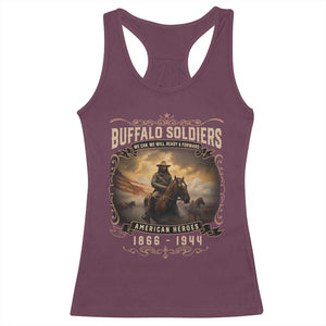 Buffalo Soldiers Racerback Tank Top American Heros Cavalry Black History TS09 Maroon Print Your Wear