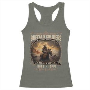 Buffalo Soldiers Racerback Tank Top American Heros Cavalry Black History TS09 Military Green Print Your Wear