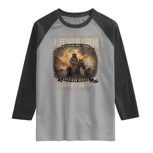 Buffalo Soldiers Raglan Shirt American Heros Cavalry Black History TS09 Sport Gray Black Print Your Wear