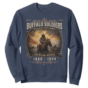 Buffalo Soldiers Sweatshirt American Heros Cavalry Black History TS09 Navy Print Your Wear