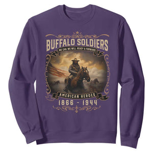 Buffalo Soldiers Sweatshirt American Heros Cavalry Black History TS09 Purple Print Your Wear