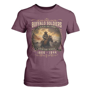 Buffalo Soldiers T Shirt For Women American Heros Cavalry Black History TS09 Maroon Print Your Wear