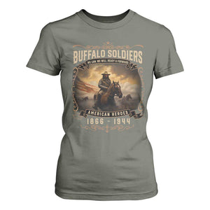 Buffalo Soldiers T Shirt For Women American Heros Cavalry Black History TS09 Military Green Print Your Wear