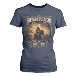 Buffalo Soldiers T Shirt For Women American Heros Cavalry Black History TS09 Navy Print Your Wear