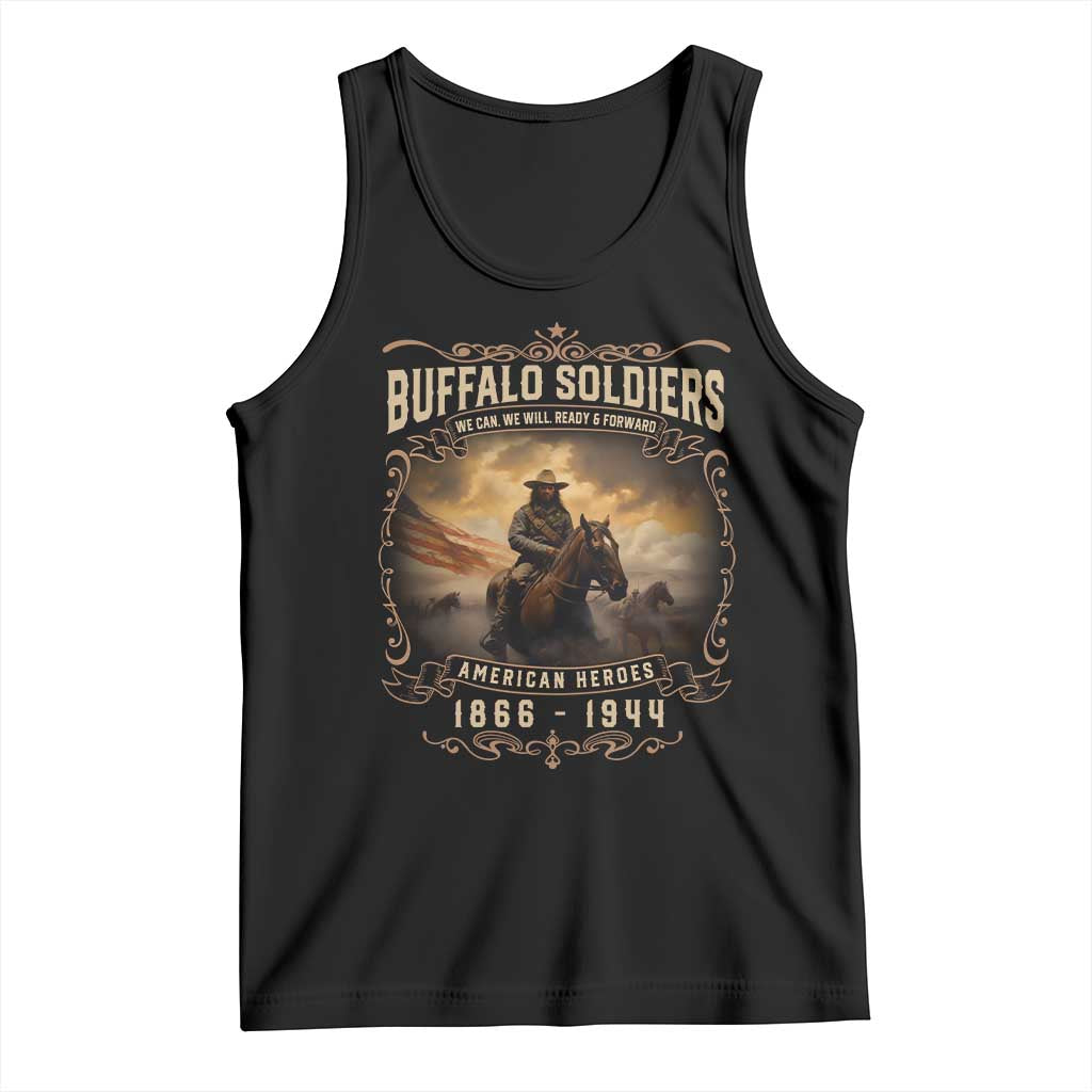 Buffalo Soldiers Tank Top American Heros Cavalry Black History TS09 Black Print Your Wear