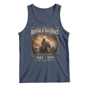 Buffalo Soldiers Tank Top American Heros Cavalry Black History TS09 Navy Print Your Wear