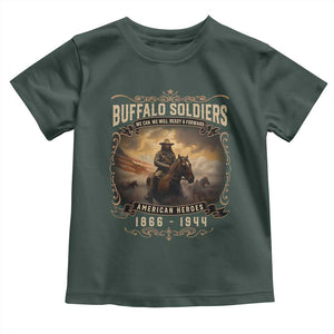 Buffalo Soldiers Toddler T Shirt American Heros Cavalry Black History TS09 Dark Forest Green Print Your Wear