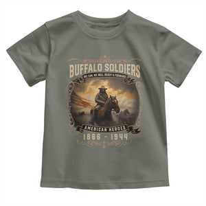 Buffalo Soldiers Toddler T Shirt American Heros Cavalry Black History TS09 Military Green Print Your Wear