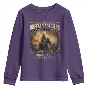 Buffalo Soldiers Youth Sweatshirt American Heros Cavalry Black History TS09 Purple Print Your Wear