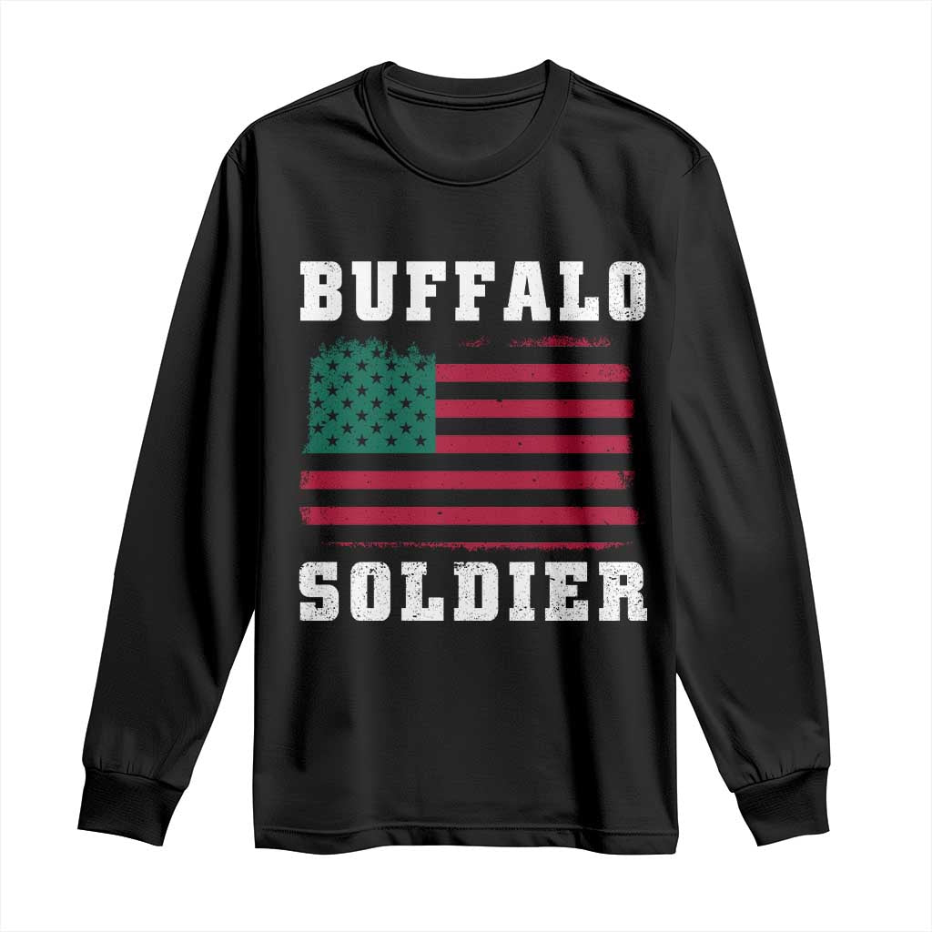 Buffalo Soldiers Long Sleeve Shirt African American Cavalry Black History TS09 Black Print Your Wear