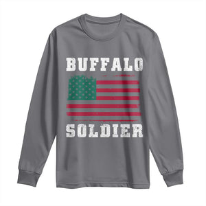 Buffalo Soldiers Long Sleeve Shirt African American Cavalry Black History TS09 Charcoal Print Your Wear