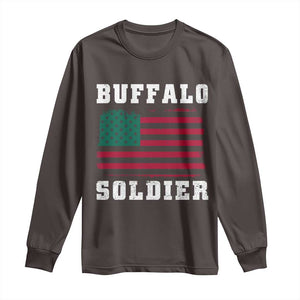 Buffalo Soldiers Long Sleeve Shirt African American Cavalry Black History TS09 Dark Chocolate Print Your Wear