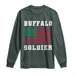 Buffalo Soldiers Long Sleeve Shirt African American Cavalry Black History TS09 Dark Forest Green Print Your Wear