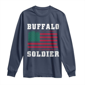 Buffalo Soldiers Long Sleeve Shirt African American Cavalry Black History TS09 Navy Print Your Wear