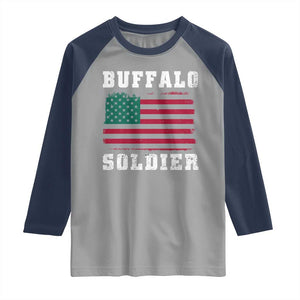 Buffalo Soldiers Raglan Shirt African American Cavalry Black History TS09 Sport Gray Navy Print Your Wear