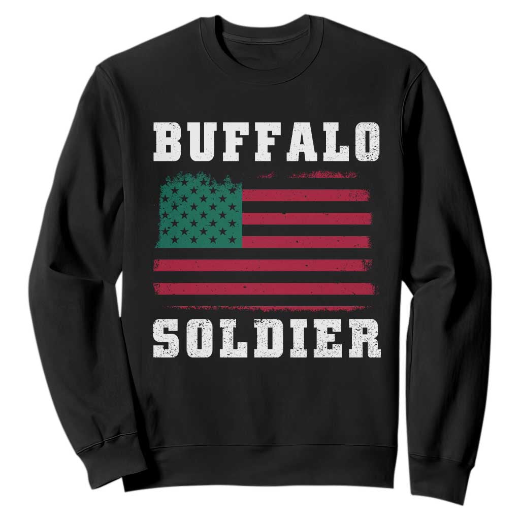 Buffalo Soldiers Sweatshirt - African American Cavalry Black History Military Heritage Pullover TS09 Black Print Your Wear