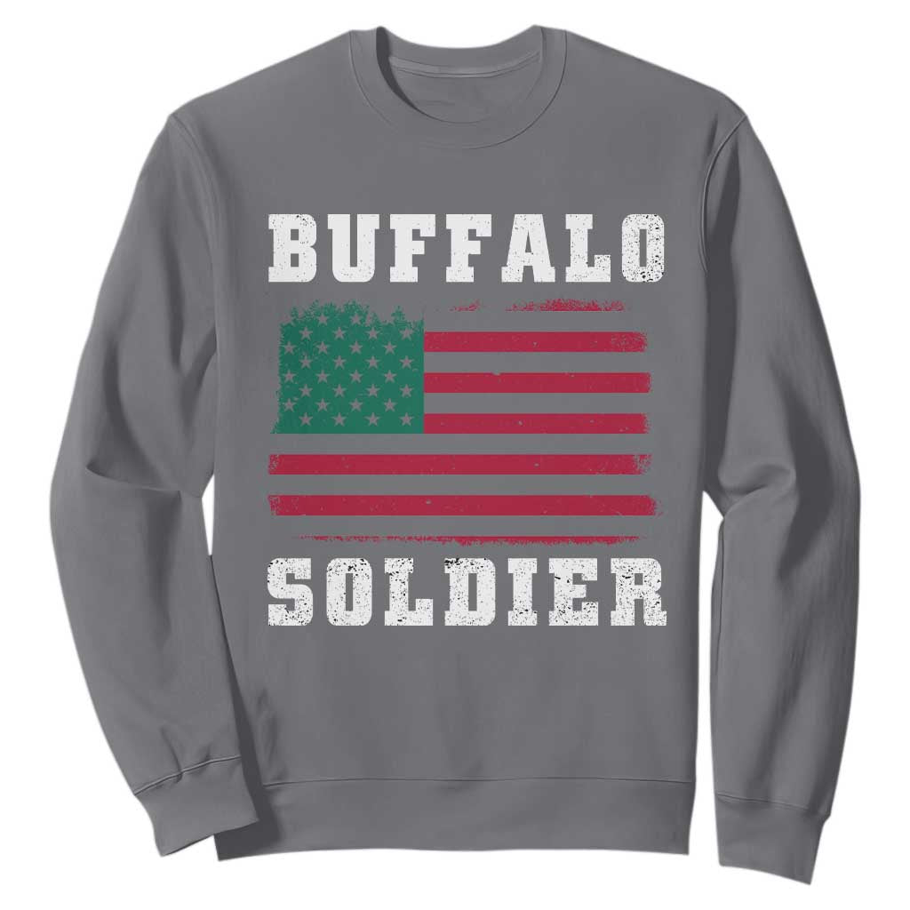 Buffalo Soldiers Sweatshirt - African American Cavalry Black History Military Heritage Pullover TS09 Charcoal Print Your Wear