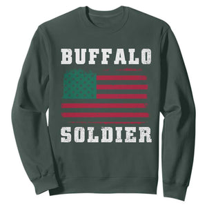 Buffalo Soldiers Sweatshirt - African American Cavalry Black History Military Heritage Pullover TS09 Dark Forest Green Print Your Wear