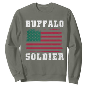 Buffalo Soldiers Sweatshirt African American Cavalry Black History TS09 Military Green Print Your Wear