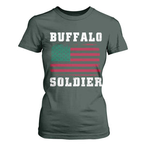 Buffalo Soldiers T Shirt For Women African American Cavalry Black History TS09 Dark Forest Green Print Your Wear