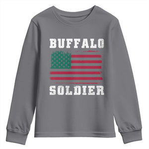 Buffalo Soldiers Youth Sweatshirt African American Cavalry Black History TS09 Charcoal Print Your Wear