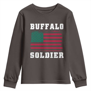 Buffalo Soldiers Youth Sweatshirt African American Cavalry Black History TS09 Dark Chocolate Print Your Wear