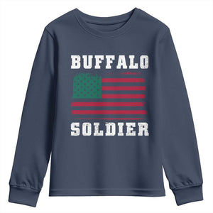 Buffalo Soldiers Youth Sweatshirt African American Cavalry Black History TS09 Navy Print Your Wear