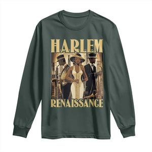 Harlem Renaissance Long Sleeve Shirt 1920s Black History Month TS09 Dark Forest Green Print Your Wear