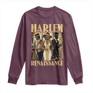 Harlem Renaissance Long Sleeve Shirt 1920s Black History Month TS09 Maroon Print Your Wear