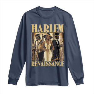 Harlem Renaissance Long Sleeve Shirt 1920s Black History Month TS09 Navy Print Your Wear