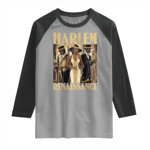 Harlem Renaissance Raglan Shirt 1920s Black History Month TS09 Sport Gray Black Print Your Wear