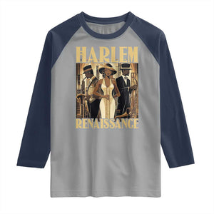 Harlem Renaissance Raglan Shirt 1920s Black History Month TS09 Sport Gray Navy Print Your Wear