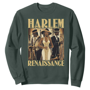 Harlem Renaissance Sweatshirt 1920s Black History Month TS09 Dark Forest Green Print Your Wear