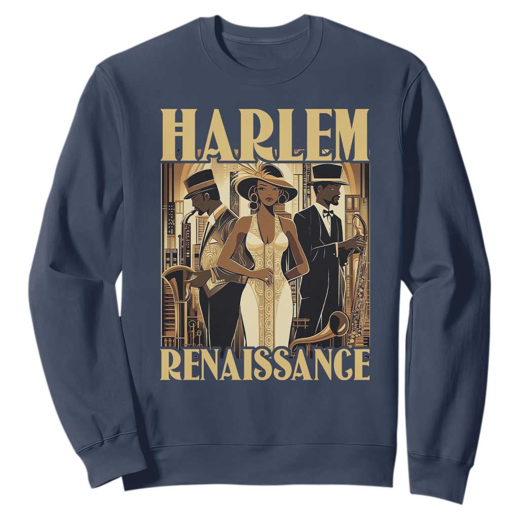 Harlem Renaissance Sweatshirt 1920s Black History Month TS09 Navy Print Your Wear