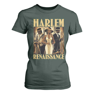 Harlem Renaissance T Shirt For Women 1920s Black History Month TS09 Dark Forest Green Print Your Wear