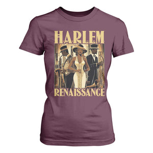 Harlem Renaissance T Shirt For Women 1920s Black History Month TS09 Maroon Print Your Wear