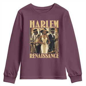 Harlem Renaissance Youth Sweatshirt 1920s Black History Month TS09 Maroon Print Your Wear