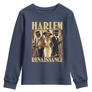 Harlem Renaissance Youth Sweatshirt 1920s Black History Month TS09 Navy Print Your Wear