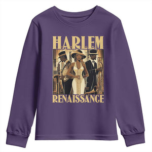 Harlem Renaissance Youth Sweatshirt 1920s Black History Month TS09 Purple Print Your Wear