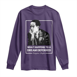 Langston Hughes Long Sleeve Shirt A Dream Deferred Harlem Renaissance Black History TS09 Purple Print Your Wear