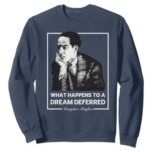 Langston Hughes Sweatshirt A Dream Deferred Harlem Renaissance Black History TS09 Navy Print Your Wear