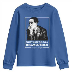 Langston Hughes Youth Sweatshirt A Dream Deferred Harlem Renaissance Black History TS09 Royal Blue Print Your Wear