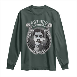 Harlem Renaissance Arturo Schomburg Long Sleeve Shirt TS09 Dark Forest Green Print Your Wear