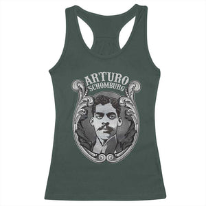 Harlem Renaissance Arturo Schomburg Racerback Tank Top TS09 Dark Forest Green Print Your Wear