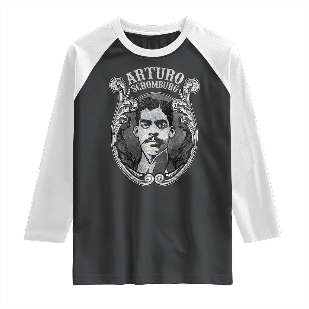 Harlem Renaissance Arturo Schomburg Raglan Shirt TS09 Black White Print Your Wear