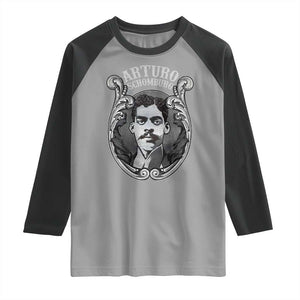 Harlem Renaissance Arturo Schomburg Raglan Shirt TS09 Sport Gray Black Print Your Wear