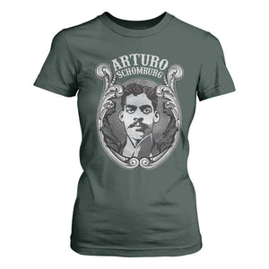 Harlem Renaissance Arturo Schomburg T Shirt For Women TS09 Dark Forest Green Print Your Wear