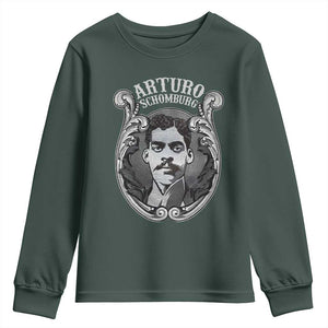 Harlem Renaissance Arturo Schomburg Youth Sweatshirt TS09 Dark Forest Green Print Your Wear