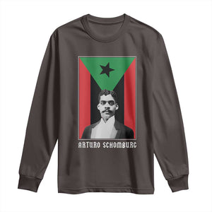 Arturo Schomburg Long Sleeve Shirt Harlem Renaissance Puerto Rican TS09 Dark Chocolate Print Your Wear